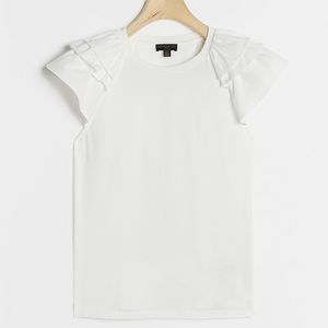 Anthropologie White Ruffled Tank Women’s Small
